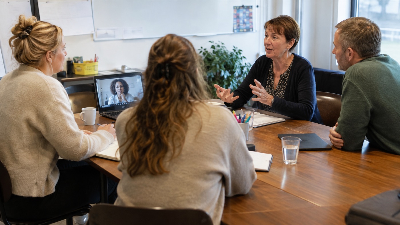 Multidisciplinair overleg op school, met ouders aan tafel